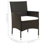 vidaXL Salon de jardin 7 Pièces avec coussins résine tressée noir