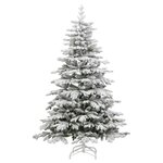 vidaXL Sapin de Noël artificiel à charnières avec neige floquée 240 cm