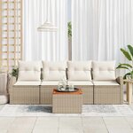 vidaXL Ensemble de canapé de jardin 5 Pièces Beige et blanc