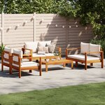 vidaXL Salon de jardin avec coussins 5 Pièces Bois d'acacia solide