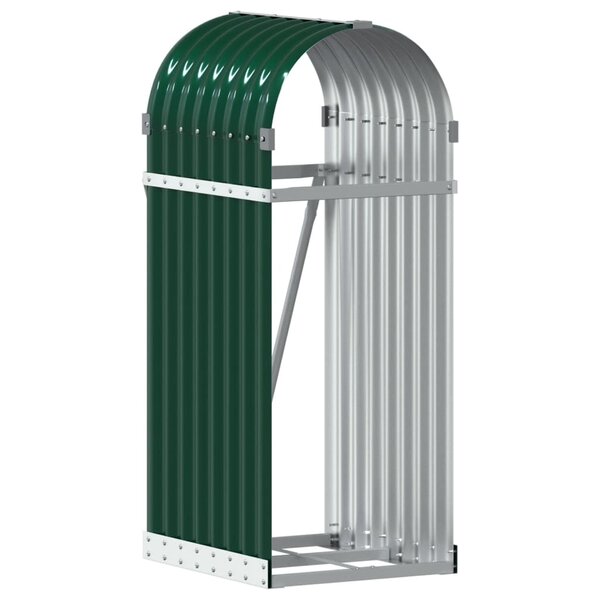 vidaXL Porte-bûches vert 40x45x100 cm acier galvanisé