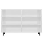 vidaXL Buffet blanc brillant 103 5x35x70 cm bois d'ingénierie