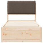 vidaXL Cadre de lit avec tête de lit rembourrée Taupe 75 x 190 cm