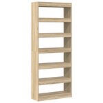 vidaXL Meuble de rangement / Cloison en chêne Sonoma 80x30x198 cm
