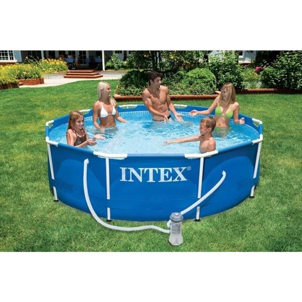 Piscine avec châssis en métal 366 x 76 cm intex 28212gn
