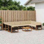 vidaXL Ensemble de canapés d'extérieur 10 Pièces Naturel et Beige