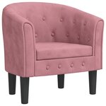 vidaXL Fauteuil rose velours