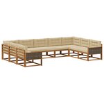 vidaXL Ensemble de canapés d'extérieur 9 pc Naturel et Beige