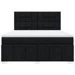 vidaXL Sommier à lattes de lit avec matelas Noir 180x200 cm Tissu