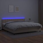 vidaXL Sommier à lattes de lit avec matelas LED Cappuccino 200x200 cm