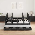 vidaXL Cadre de lit de rangement Chêne noir 180x200 cm