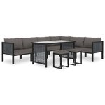 vidaXL Canapé sectionnel avec coussin Résine tressée Anthracite