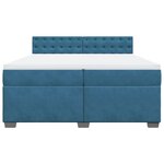 vidaXL Sommier à lattes de lit et matelas Bleu 200x200 cm velours