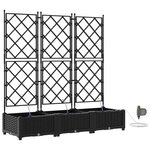 vidaXL Jardinières de jardin 1 pc Noir 120 x 40 x 126 cm Plastique