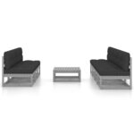 vidaXL Salon de jardin 8 Pièces avec coussins Bois de pin massif