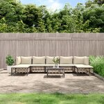 vidaXL Salon de jardin 8 Pièces avec coussins anthracite résine tressée