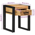 vidaXL Table d'appoint Marron 40 x 40 x 50 cm bois de manguier massif