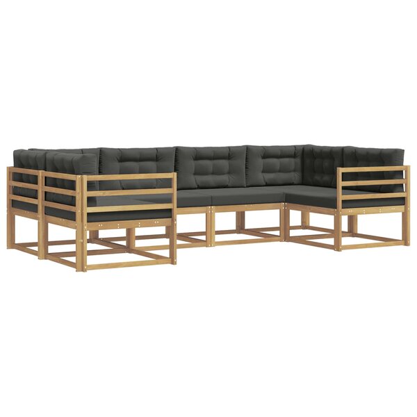 vidaXL Ensemble de canapés d'extérieur 6 pc Blanc et anthracite
