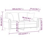 vidaXL Canapé 2 places avec oreillers décoratifs jaune 140 cm velours