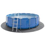 vidaXL Bâche de piscine gris clair Ø458 cm géotextile polyester