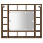 vidaXL Armoire à miroir avec LED Chêne marron 91x15x76 5 cm