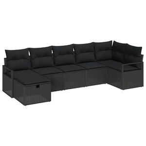 vidaXL Ensemble de Canapés avec coussin 5 Pièces polyrotin