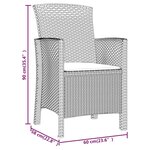 vidaXL Salon de jardin 3 Pièces avec coussins Rotin PP Marron