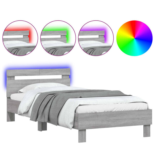 vidaXL Cadre de lit sans matelas avec lumières LED 100x200 cm