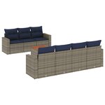 vidaXL Salon de jardin 8 Pièces avec coussins gris résine tressée