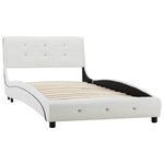 vidaXL Lit avec matelas Blanc Similicuir 90 x 200 cm