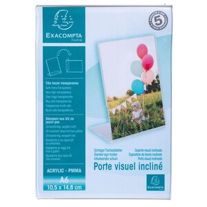 Porte-visuel Incliné Vertical A6 - Cristal - X 30 - Exacompta
