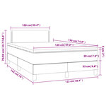 vidaXL Sommier à lattes de lit et matelas gris clair 120x190 cm tissu