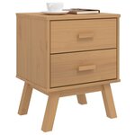 vidaXL Table de chevet OLDEN marron bois de pin solide