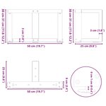 vidaXL Pieds de table basse en T  2 pièces  anthracite  50 x 25 x (30-31) cm  acier