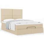 VidaXL Cadre de lit ottoman avec matelas crème 140x200 cm tissu
