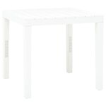 vidaXL Table de jardin avec 2 bancs Plastique Blanc