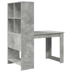 vidaXL Bureau Gris béton 122 x 67 x 145 cm Bois d'ingénierie