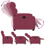 vidaXL Fauteuil inclinable électrique rouge bordeaux velours