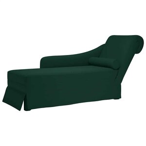 vidaXL Fauteuil long et traversin accoudoir droit vert foncé velours