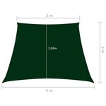 vidaXL Voile de parasol Tissu Oxford trapèze 2/4x3 m Vert foncé