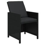 vidaXL Ensemble à dîner de jardin coussins 15 Pièces Résine tressée Noir