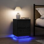 VidaXL Tables de chevet avec lumières LED 2 Pièces noir 38x34x50 cm