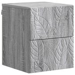 vidaXL Cabinet de chevet mural Sonoma gris 34 5 x 33 x 40 cm