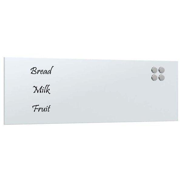 vidaXL Tableau noir magnétique mural Blanc 80x30 cm Verre trempé