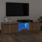 vidaXL Meuble TV avec lumières LED chêne marron 120x30x36 cm