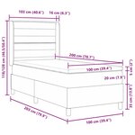 vidaXL Lit à ressorts avec matelas Crème 100 x 200 cm tissu