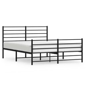 vidaXL Cadre de lit métal sans matelas avec pied de lit noir 150x200cm