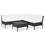 Salon de jardin meuble d'extérieur ensemble de mobilier 6 pièces avec coussins résine tressée noir 02_0016915