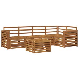 vidaXL Ensemble de canapé d'angle 6 Pièces Naturel Bois d'Acacia Massif