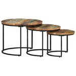 vidaXL Tables gigognes 3 Pièces Bois de récupération massif